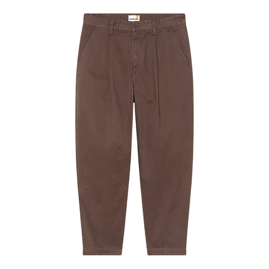 Pantaloni Uomo in Twill Manopesca effetto lavato Marrone