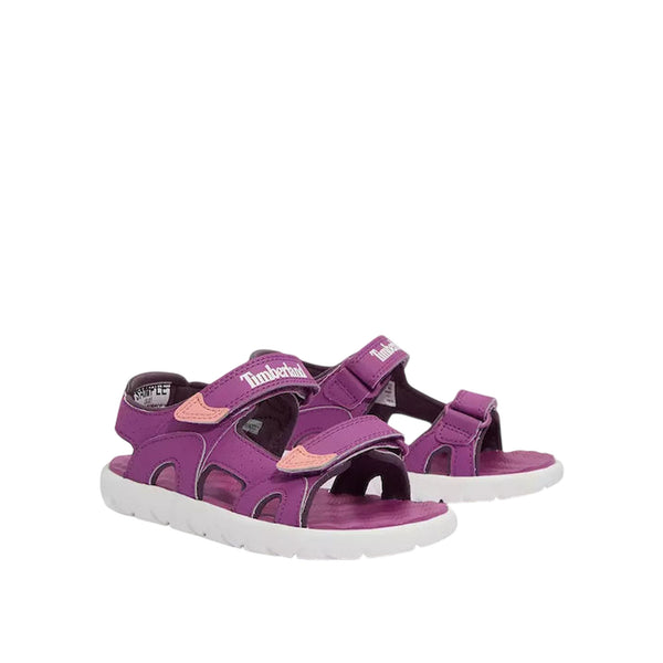Sandalo Bambina con due cinturini a strappo Viola