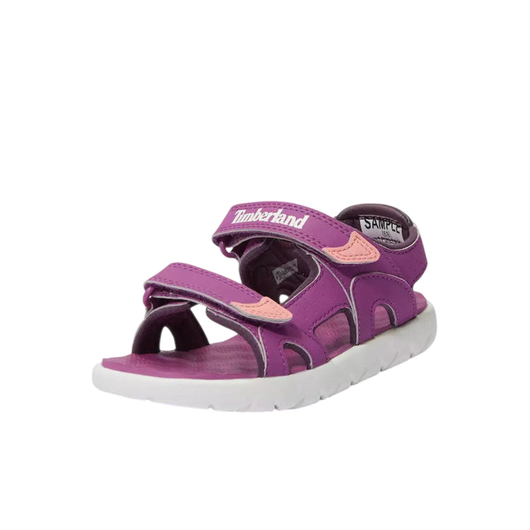 Sandalo Bambina con due cinturini a strappo Viola