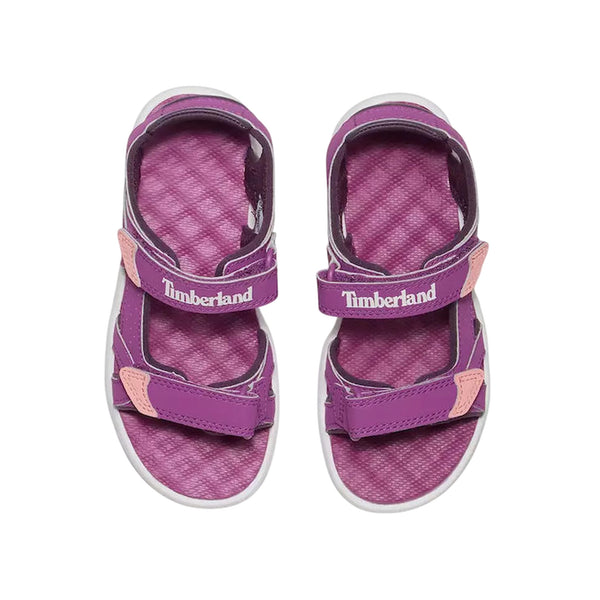 Sandalo Bambina con due cinturini a strappo Viola