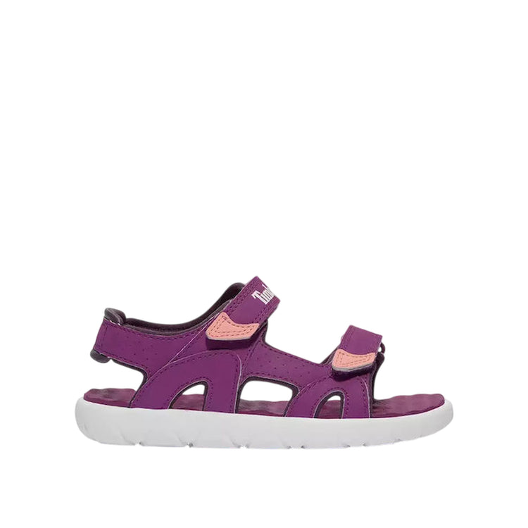 Sandalo Bambina con due cinturini a strappo Viola