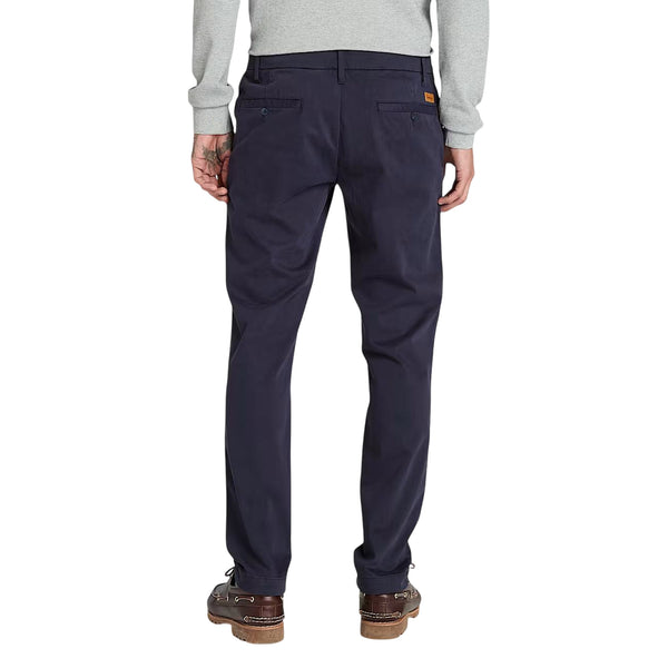 Pantaloni Uomo Chino Claremont Blu scuro modello retro