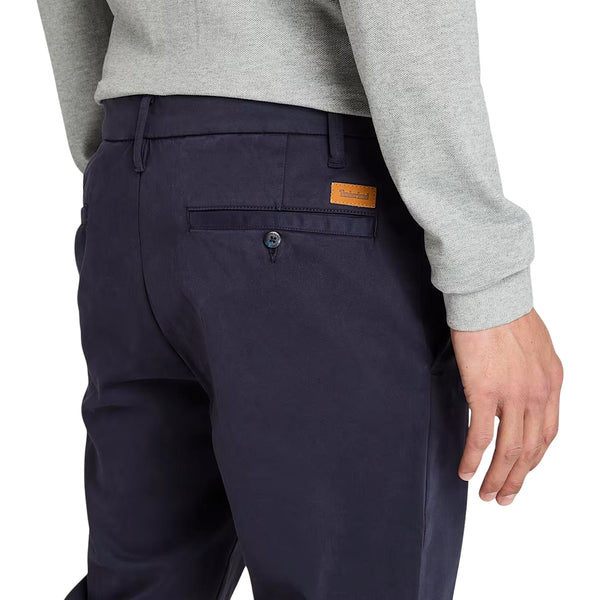 Pantaloni Uomo Chino Claremont Blu scuro dettaglio retro