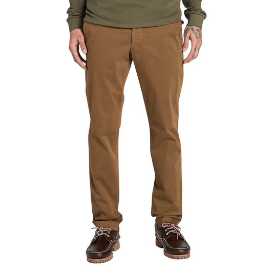 Pantaloni Uomo Chino Claremont Giallo scuro modello frontale