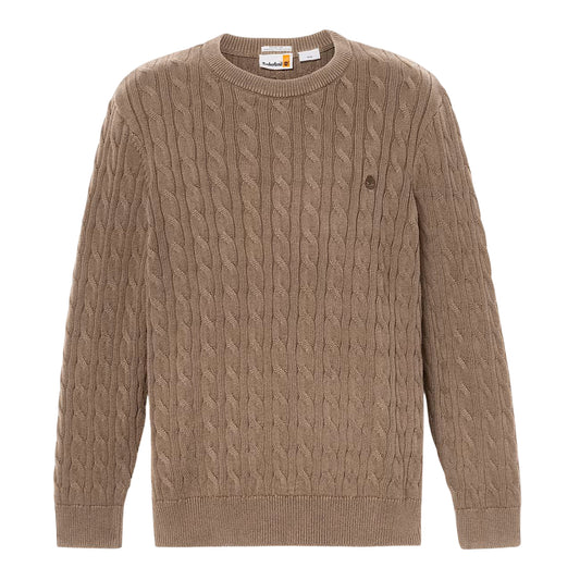 Maglione Uomo girocollo a trecce Williams River Marrone