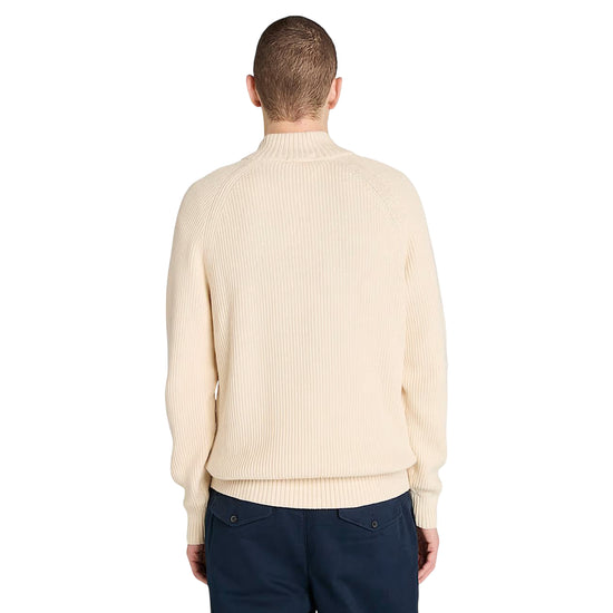 Maglione Uomo con zip a 1/4 Williams River Beige modello retro