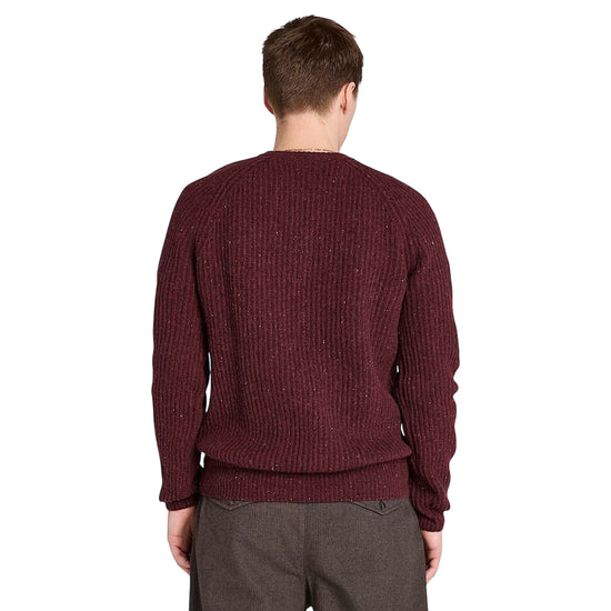 Maglione Uomo in filato pesante Bordeaux modello retro