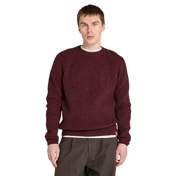 Maglione Uomo in filato pesante Bordeaux modello frontale