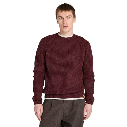 Maglione Uomo in filato pesante Bordeaux modello frontale