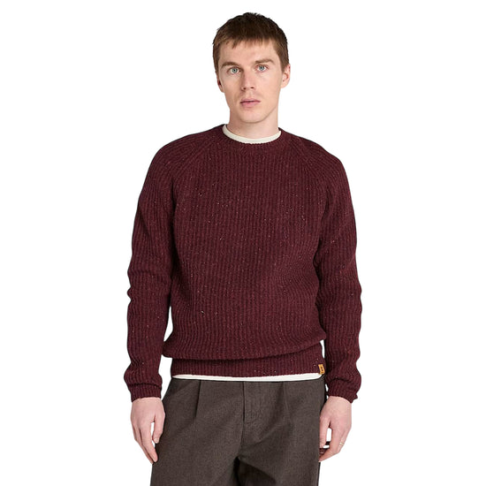 Maglione Uomo in filato pesante Bordeaux modello frontale