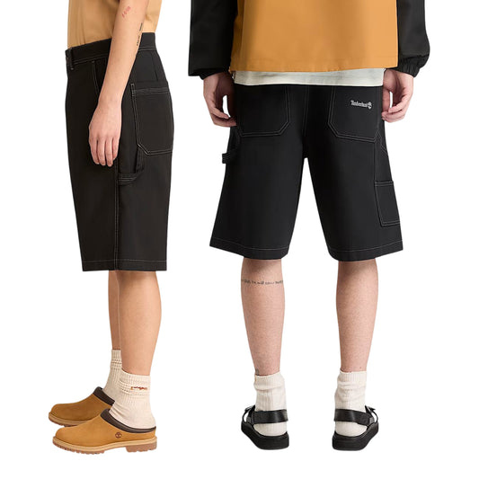 Shorts Unisex stile carpentiere effetto lavato Nero modelli