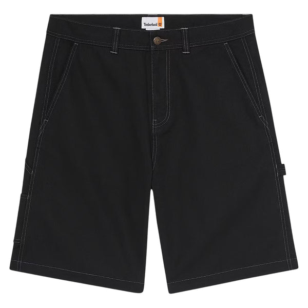 Shorts Unisex stile carpentiere effetto lavato Nero