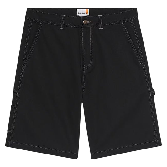 Shorts Unisex stile carpentiere effetto lavato Nero