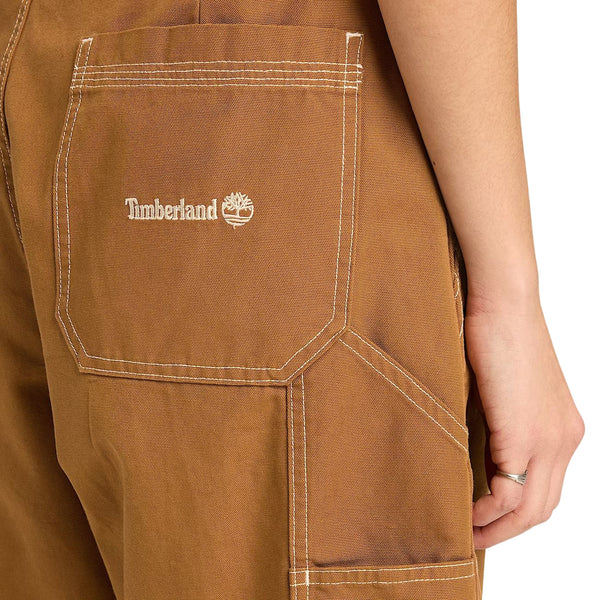 Shorts Unisex stile carpentiere effetto lavato Giallo dettaglio