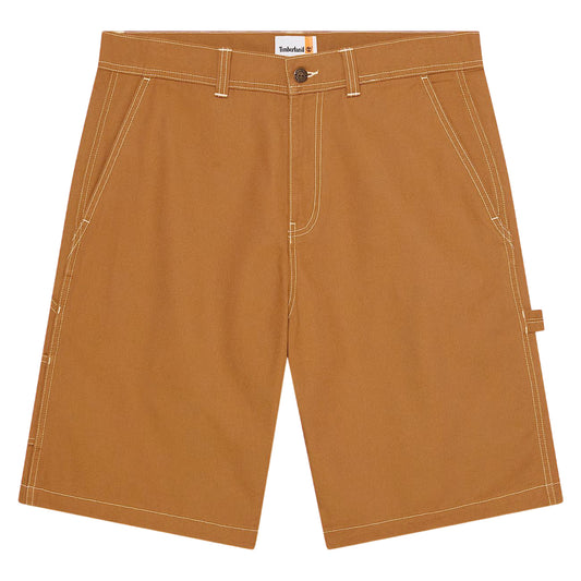 Shorts Unisex stile carpentiere effetto lavato Giallo