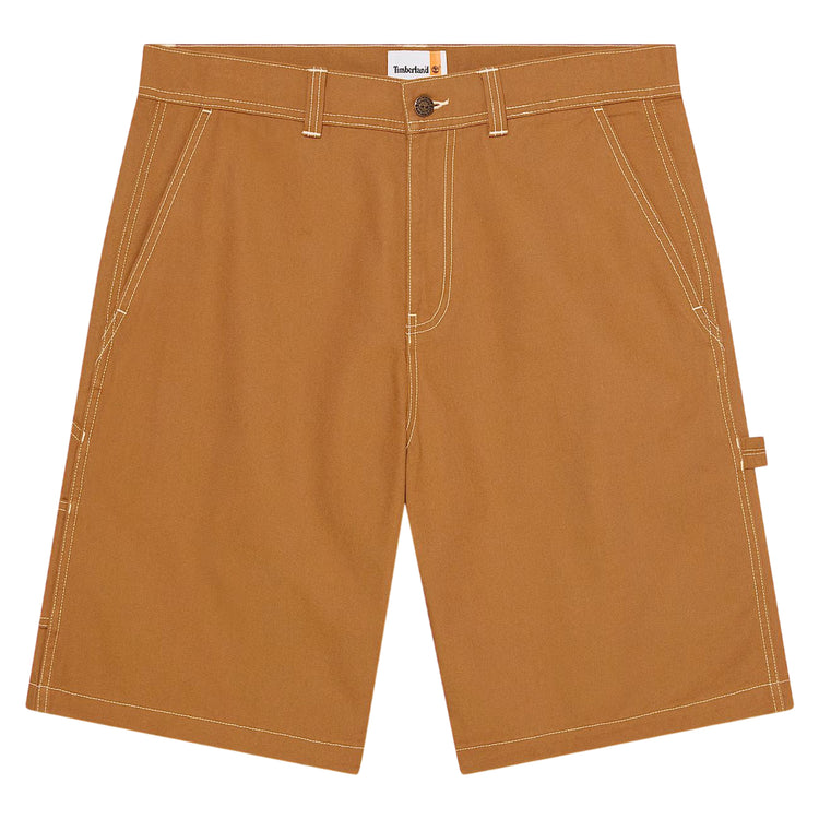 Shorts Unisex stile carpentiere effetto lavato Giallo