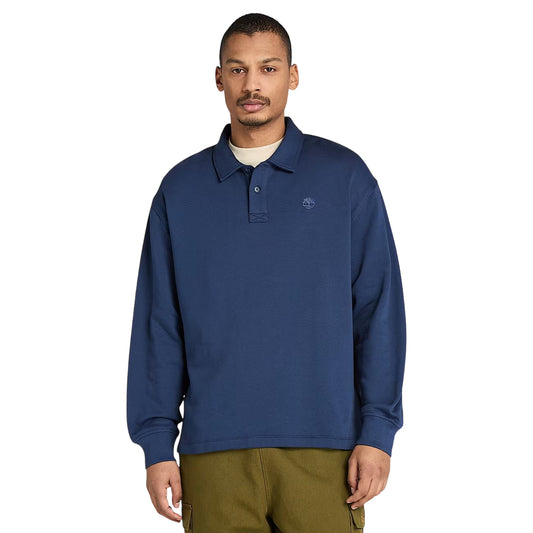 Felpa Uomo stile polo Blu scuro modello frontale