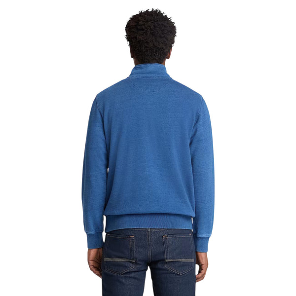 Felpa con zip da uomo in blu