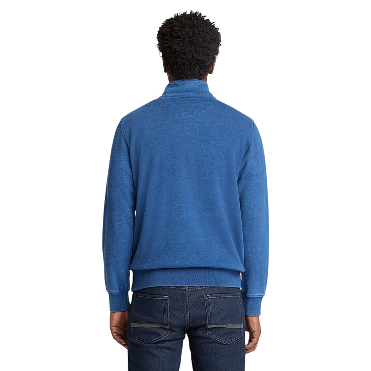 Felpa con zip da uomo in blu