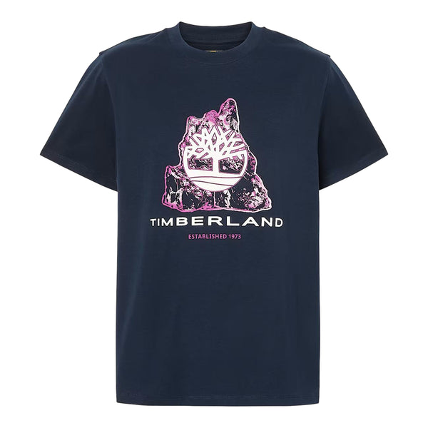 T-shirt Uomo con grafica stagionale e logo albero Blu scuro