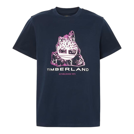 T-shirt Uomo con grafica stagionale e logo albero Blu scuro