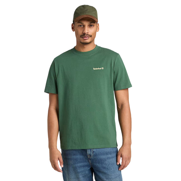 t-shirt con grafica da uomo in verde scuro