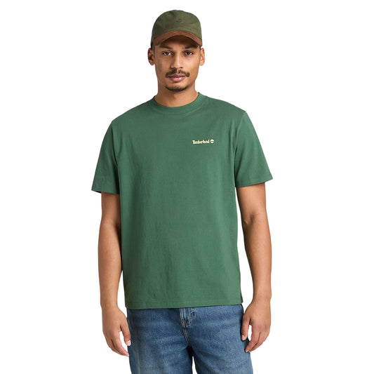 t-shirt con grafica da uomo in verde scuro
