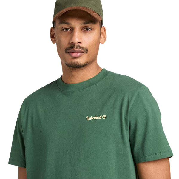 t-shirt con grafica da uomo in verde scuro