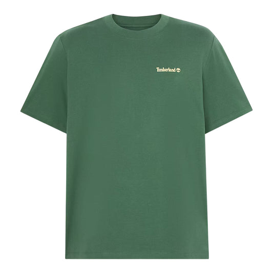 t-shirt con grafica da uomo in verde scuro