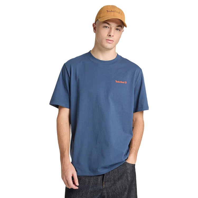 T-shirt con stampa grafica da uomo in blu chiaro