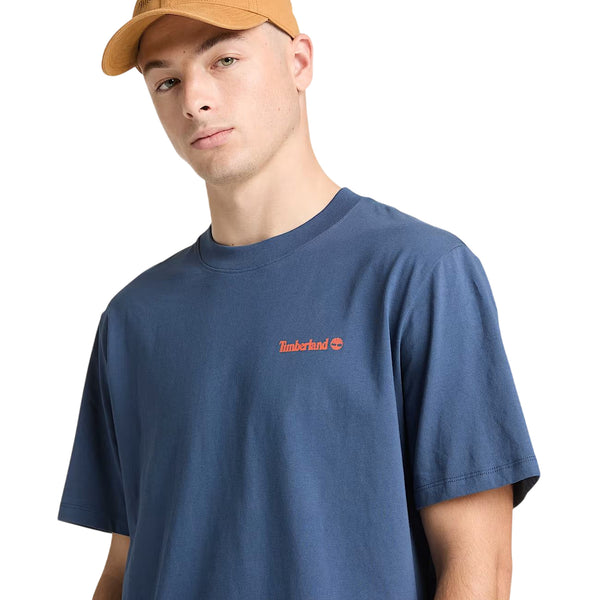 T-shirt con stampa grafica da uomo in blu chiaro