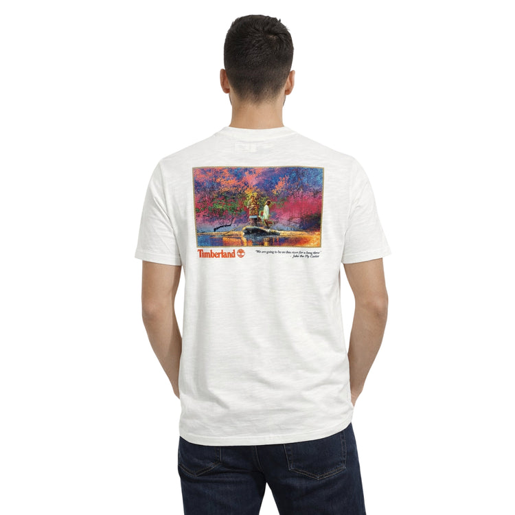 T-shirt Uomo bianca con stampa Fishing
