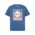 T-shirt Uomo Blu con logo grafico stagionale effetto multistrato