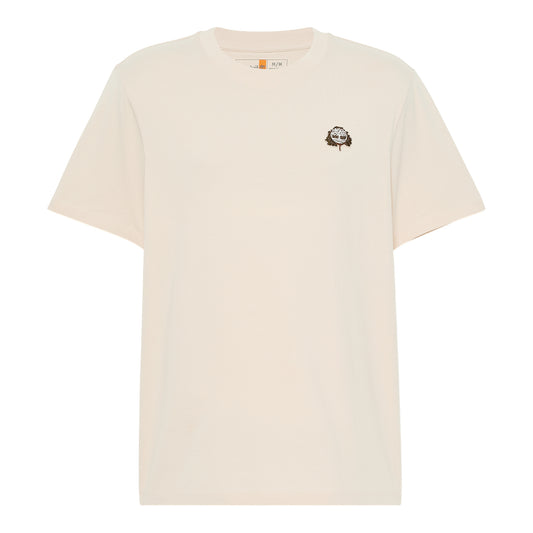 T-shirt Uomo Beige con patch logo ad albero
