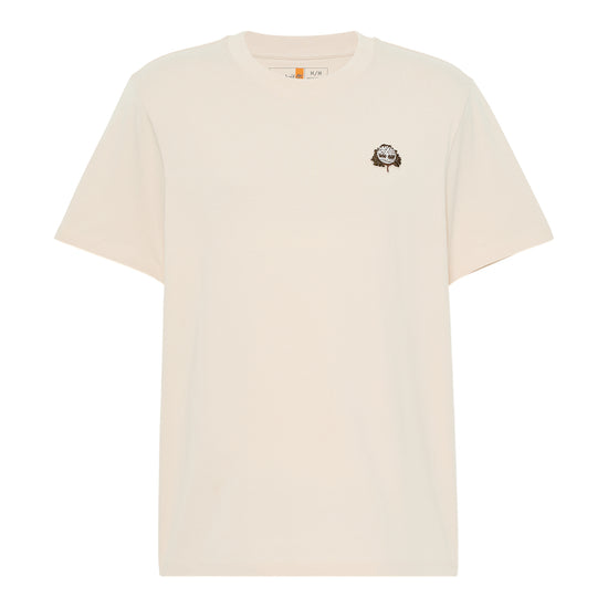 T-shirt Uomo Beige con patch logo ad albero