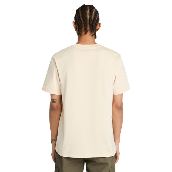 T-shirt Uomo Beige con patch logo ad albero modello retro