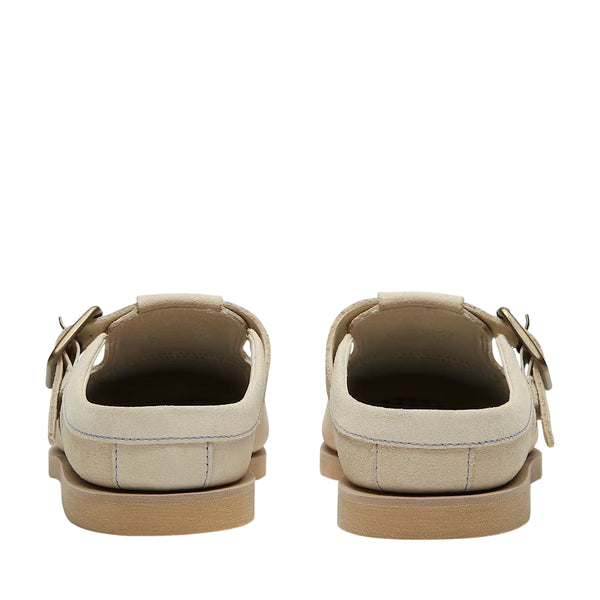 Mocassini da barca di pelle da donna in beige chiaro