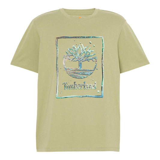 T-shirt da Uomo verde chiaro con logo centrale