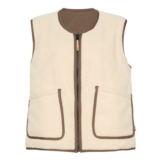 Gilet Donna in pile double face Beige