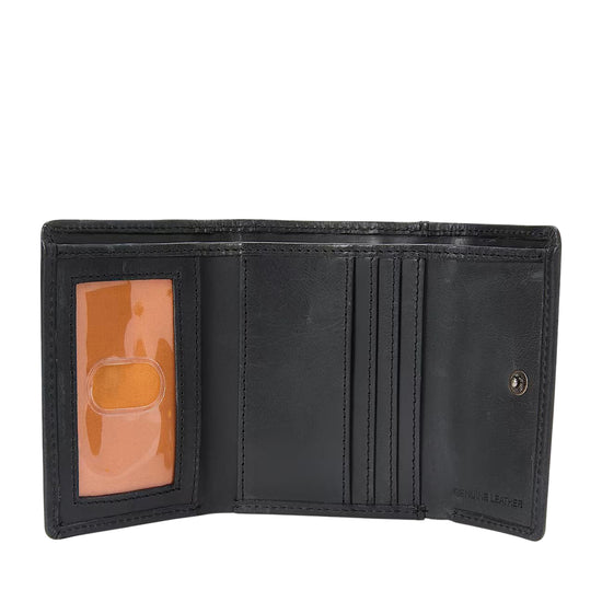 Set con portafoglio e portachiavi Trifold Nero: portafoglio interno