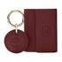 Set con portafoglio e portachiavi Trifold Bordeaux