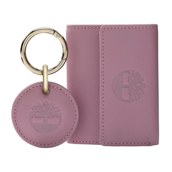Set con portafoglio e portachiavi Trifold Rosa
