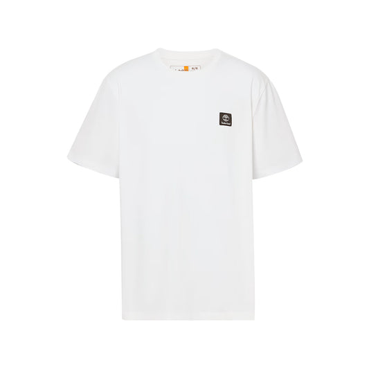 T-shirt Unisex Woven Badge Bianco