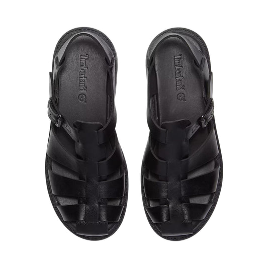 Sandalo Fisherman Donna con plateau Stone Street Nero