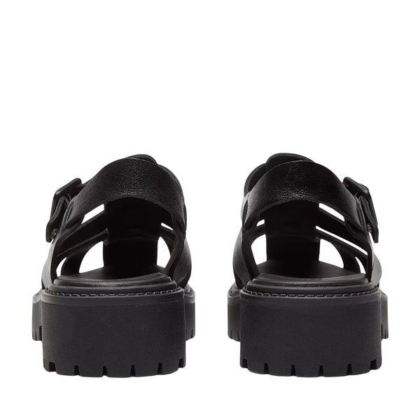 Sandalo Fisherman Donna con plateau Stone Street Nero retro