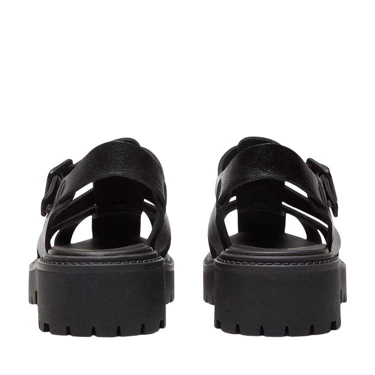 Sandalo Fisherman Donna con plateau Stone Street Nero retro