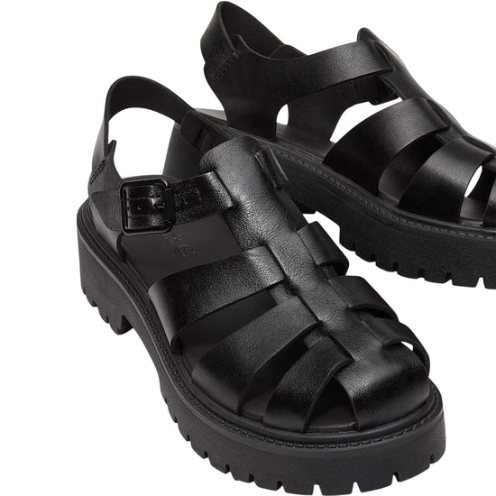 Sandalo Fisherman Donna con plateau Stone Street Nero