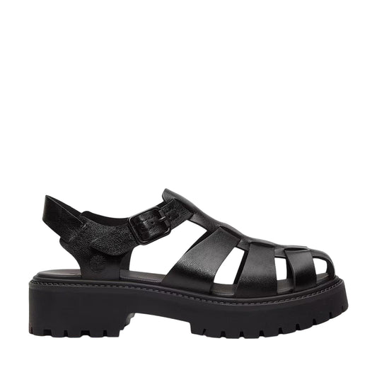 Sandalo Fisherman Donna con plateau Stone Street Nero