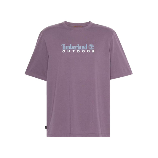 T-shirt Uomo in Viola con logo lettering frontale