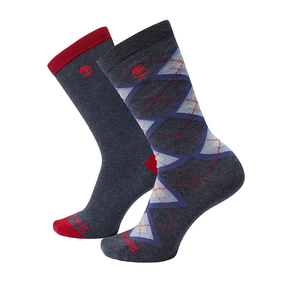 Due Paia di Calzettoni Argyle Blu